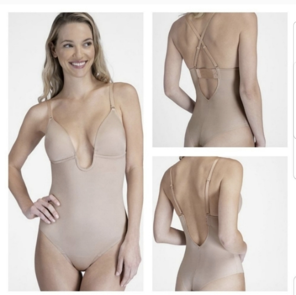 SPANX Suit Your Fancy Plunge Low-Back Thong Bodysuit NWT